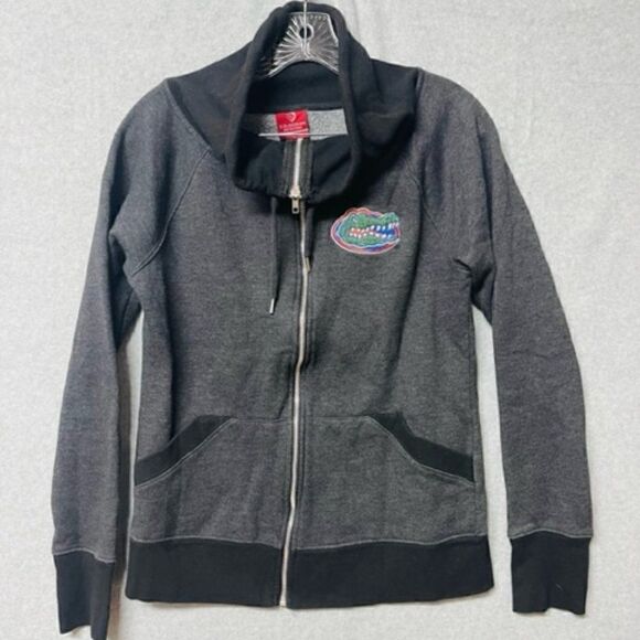Colosseum Women's Florida Gators Black Blue Fleece Zip Up Jacket Large Good Cond - Picture 1 of 5